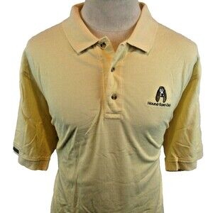 Mens Page &Tuttle Yellow SS Cotton Golf Polo Casual Shirt Hound Ears Club sz XL
